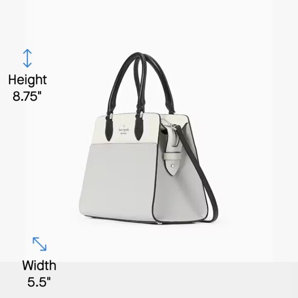 Kate Spade Madison Colorblock Saffiano Leather Medium Satchel (Platinum Grey) - Picture 8 of 8